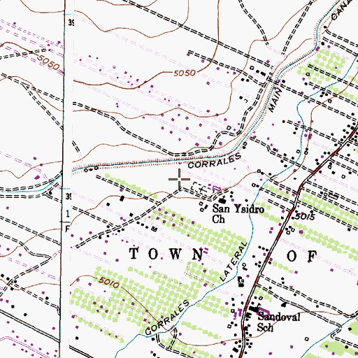 Topographic Map of San Ysidro Cemetery, NM
