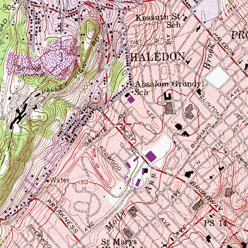 Topographic Map of Haledon Fire Department Fire Company 2, NJ