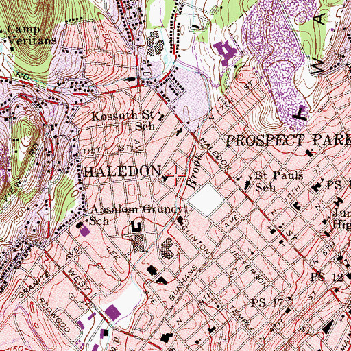 Topographic Map of Cedar Cliff Methodist Episcopal Church, NJ