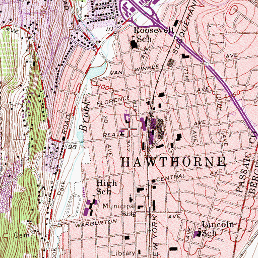 Topographic Map of First Reformed Church of North Paterson, NJ