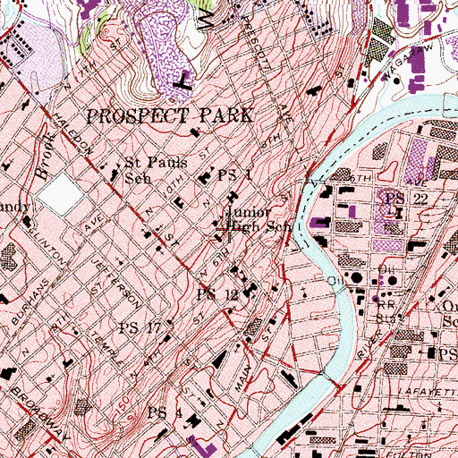 Topographic Map of Prospect Park Holland Christian Reformed Church, NJ