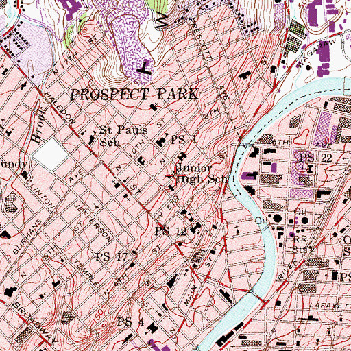 Topographic Map of Eastern Christian Junior High School, NJ