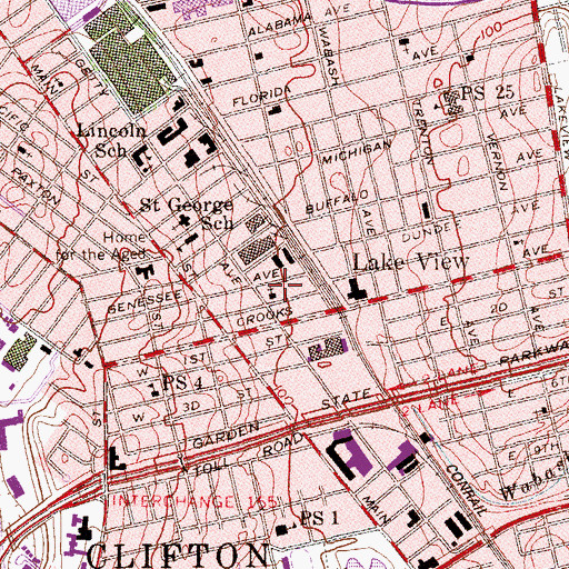 Topographic Map of Lake View Presbyterian Church, NJ