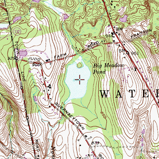 Topographic Map of Big Meadow Pond, CT