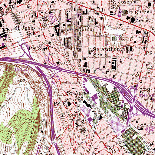 Topographic Map of Solid Rock Baptist Church, NJ