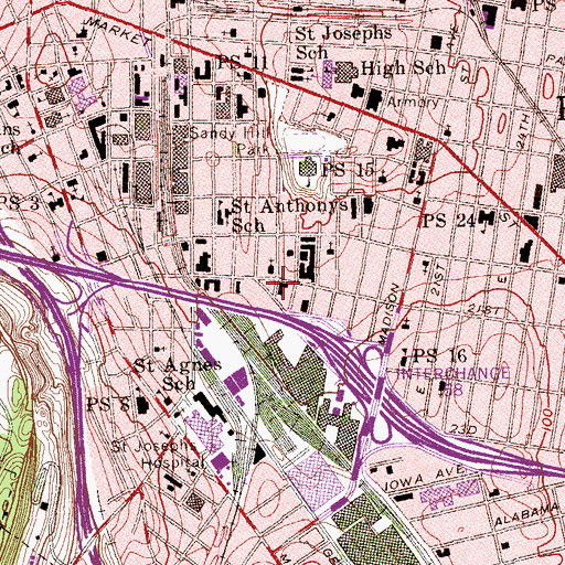 Topographic Map of Boys Club of Paterson, NJ