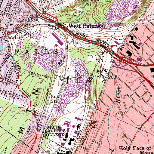 Topographic Map of The Village at Little Falls, NJ