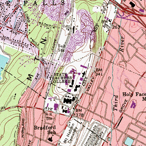 Topographic Map of Partridge Hall, NJ