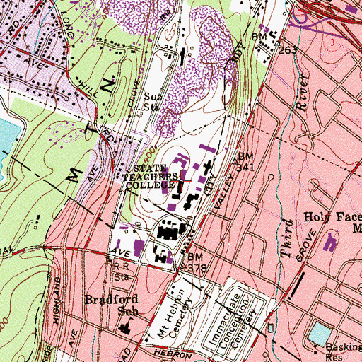 Topographic Map of Calcia Fine Arts Building, NJ