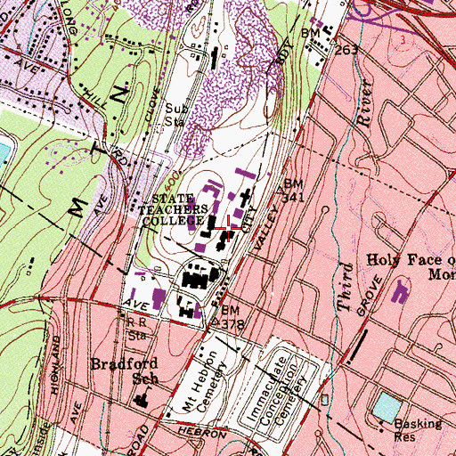 Topographic Map of Finley Hall, NJ