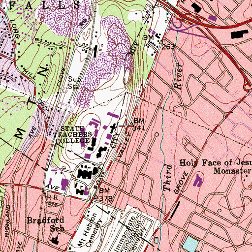 Topographic Map of McEachern Hall, NJ