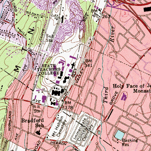 Topographic Map of Memorial Auditorium, NJ