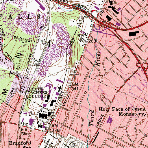 Topographic Map of Bohn Hall, NJ