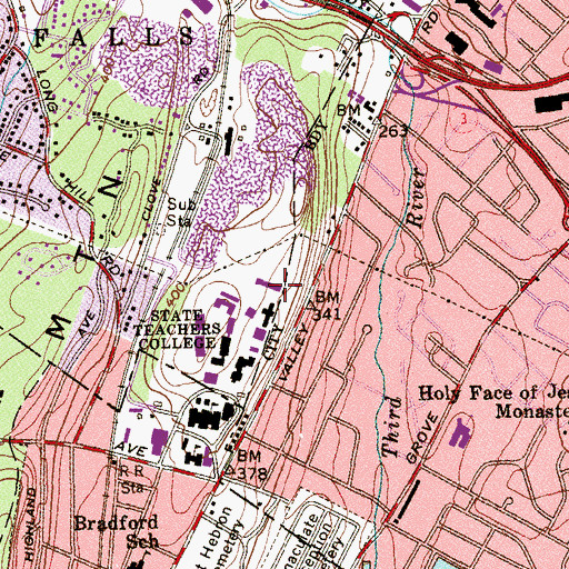 Topographic Map of Webster Hall, NJ