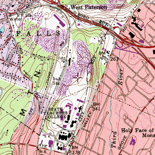 Topographic Map of Yogi Berra Stadium, NJ