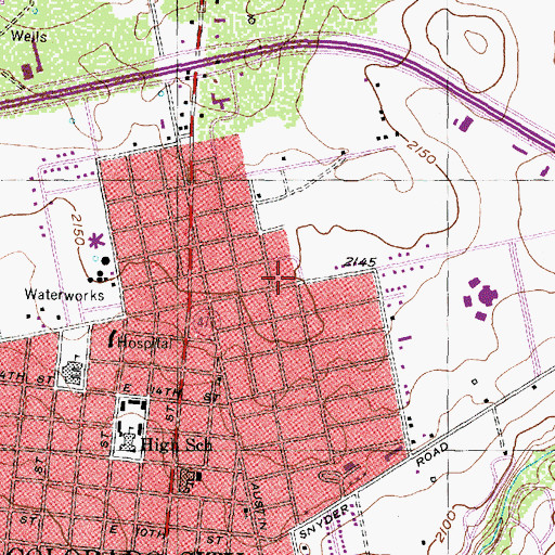 Topographic Map of First Assembly of God, TX