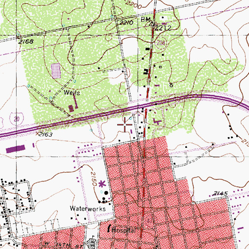 Topographic Map of Church of Christ, TX