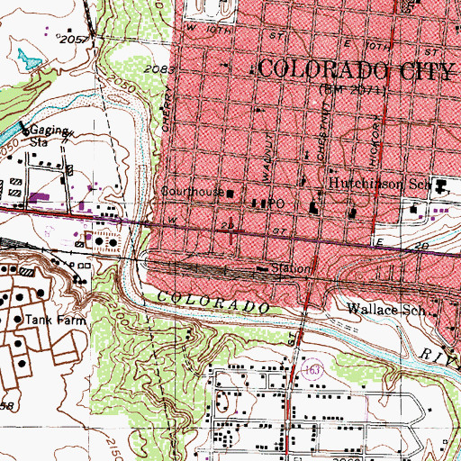 Topographic Map of Colorado City Civic Center, TX