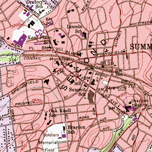 Topographic Map of Saint Theresa Preschool, NJ
