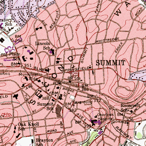 Topographic Map of Central Building, NJ