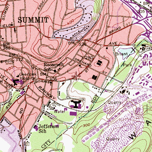 Topographic Map of Pilgrim Baptist Church, NJ