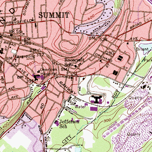 Topographic Map of Oaks Memorial Church, NJ