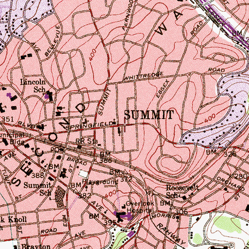 Topographic Map of First Church of Christ Scientist, NJ