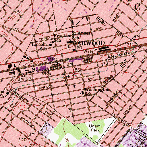 Topographic Map of Saint Paul's United Church of Christ, NJ