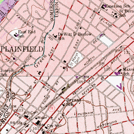 Topographic Map of Calvary Revival Center, NJ