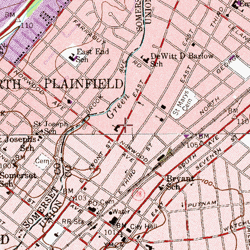 Topographic Map of Iglesia Presbyterian Hispana, NJ