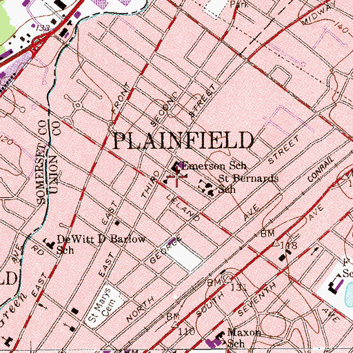 Topographic Map of Miracle Baptist Church, NJ