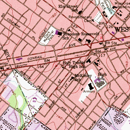 Topographic Map of Saint Luke African Methodist Episcopal Zion Church, NJ