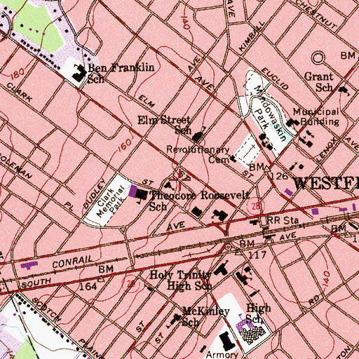 Topographic Map of Redeemer Lutheran Church, NJ