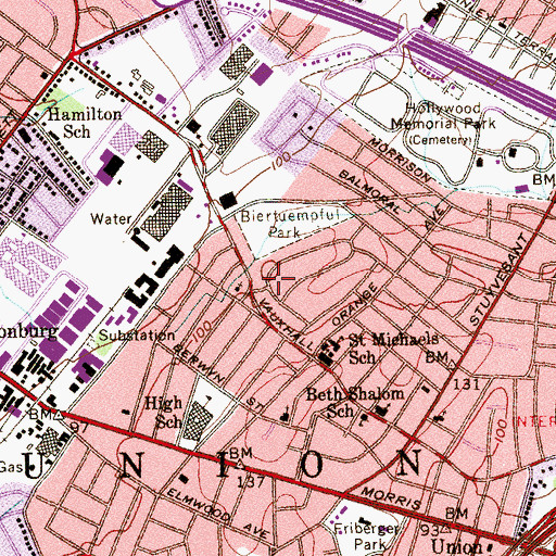 Topographic Map of Saint Matthew's Lutheran Church, NJ