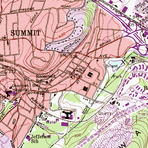 Topographic Map of Wallace Chapel African Methodist Episcopal Zion Church, NJ