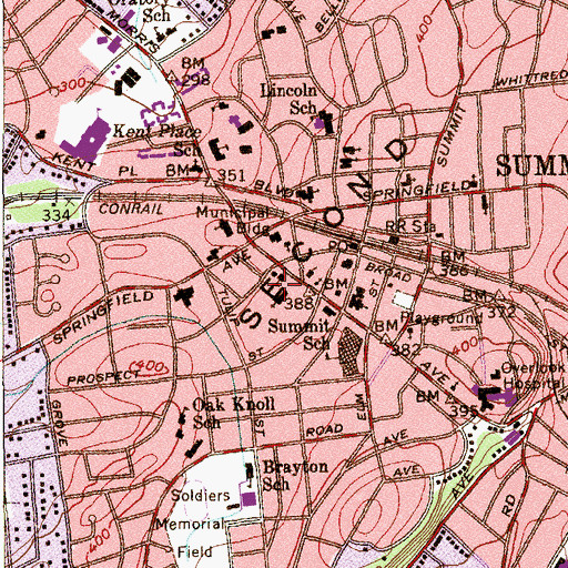Topographic Map of Saint Teresa's Roman Catholic Church, NJ