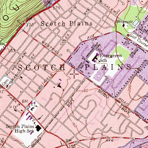 Topographic Map of Green Forest Park, NJ