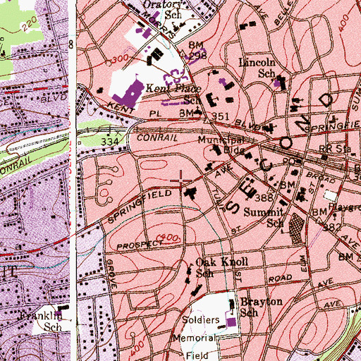 Topographic Map of Saint Johns Lutheran Church, NJ