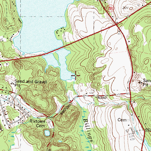 Topographic Map of Billings Brook, CT