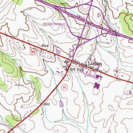 Topographic Map of Lisbon Volunteer Fire Company / Howard County Fire and Rescue Station 4, MD