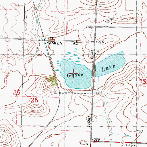 Topographic Map of Audubon Goose Pond State Natural Area, WI