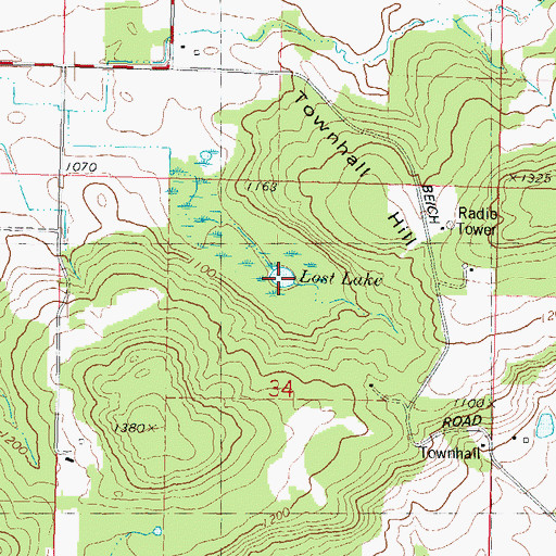 Topographic Map of Lost Lake State Natural Area, WI