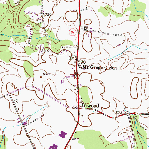 Topographic Map of Howard County Library - Glenwood Branch, MD