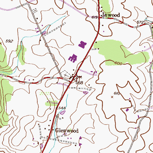 Topographic Map of Saint Andrews Episcopal Church, MD