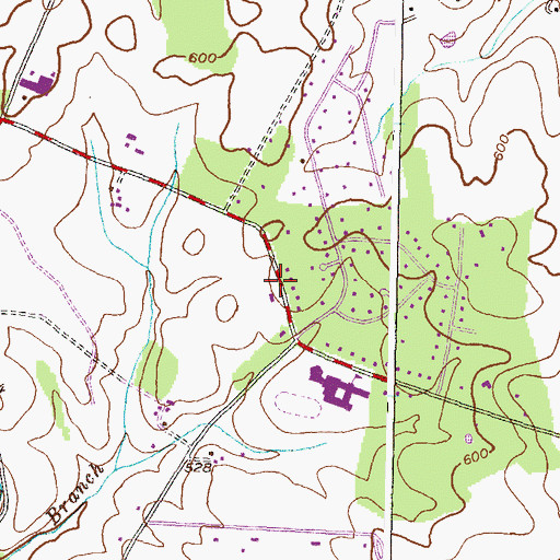 Topographic Map of Gethsemane Baptist Church, MD
