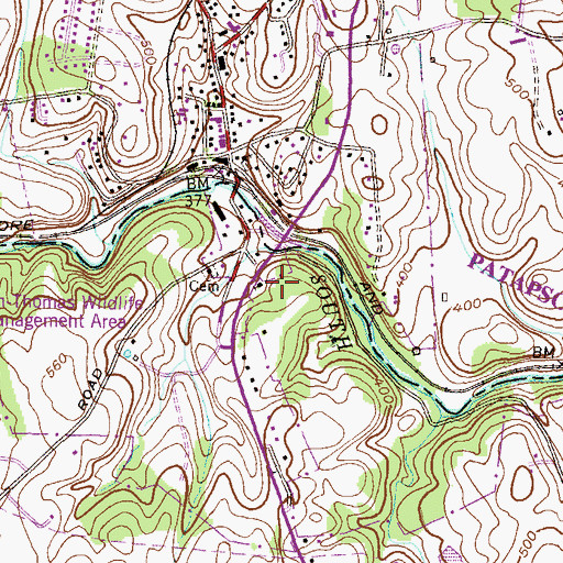 Topographic Map of Saint Lukes United Methodist Church, MD