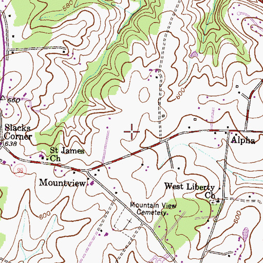 Topographic Map of Mount View Middle School, MD