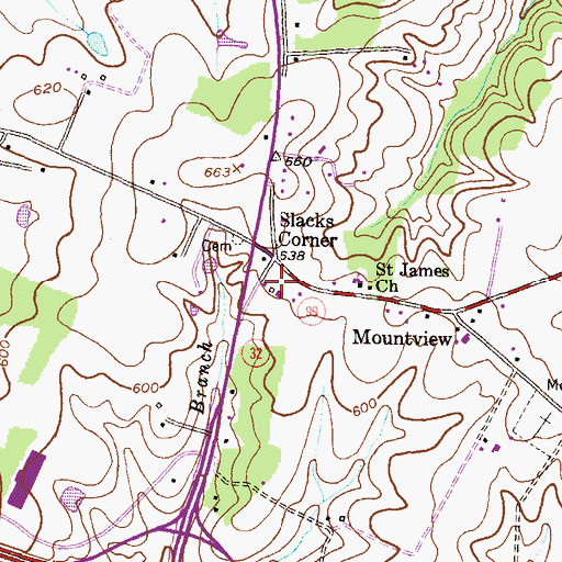 Topographic Map of West Friendship Volunteer Fire Department / Howard County Fire Department Station 3, MD