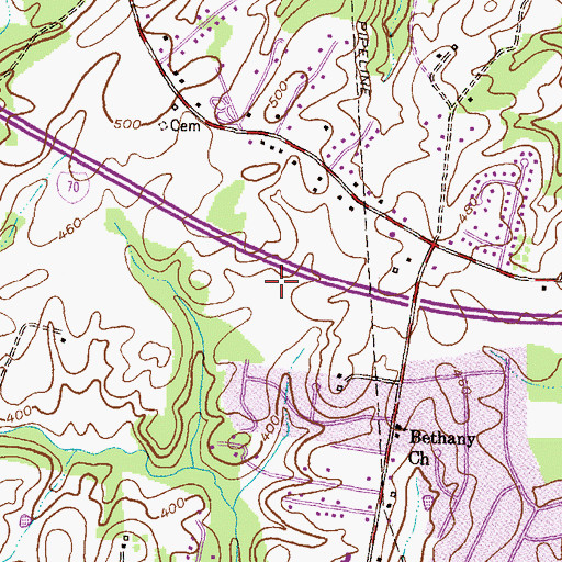 Topographic Map of Lubavit Church Center for Jewish Education, MD
