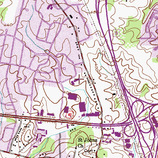 Topographic Map of Resurrection - Saint Paul School, MD